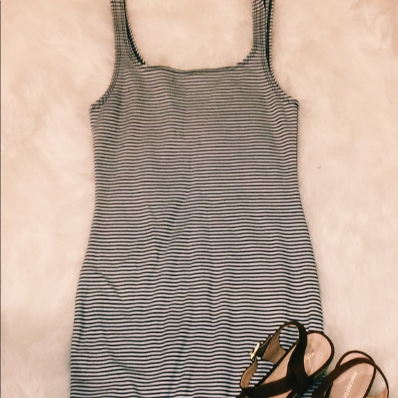 Zara Dresses & Skirts - blue and white striped tank top dress